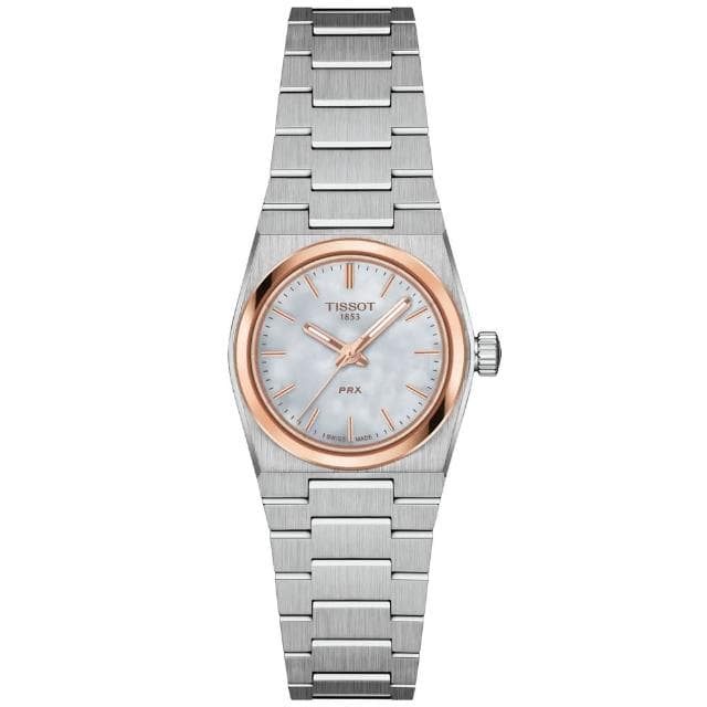 【TISSOT 天梭】PRX系列 1970復刻 復古珍珠貝腕錶 母親節 禮物 推薦(T1370102111100)