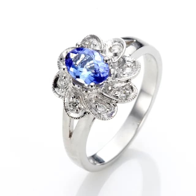 【DOLLY】14K金 天然丹泉石鑽石戒指-005(母親節 長輩送禮 交換禮物首選)