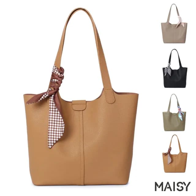 【MAISY】情人節禮物 真皮 頭層牛皮大容量子母托特包(真皮包包 現+預  灰色／綠色／棕色／黑色)