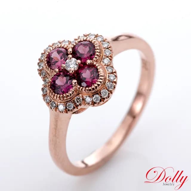 【DOLLY】天然 彩色藍寶石鑽石戒指(母親節 長輩送禮 交換禮物首選)