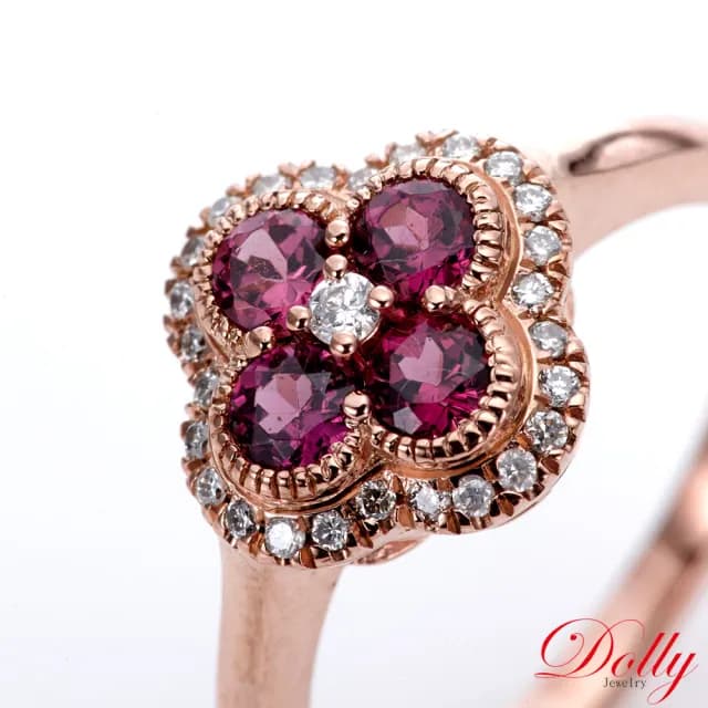 【DOLLY】天然 彩色藍寶石鑽石戒指(母親節 長輩送禮 交換禮物首選)