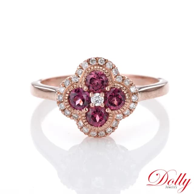 【DOLLY】天然 彩色藍寶石鑽石戒指(母親節 長輩送禮 交換禮物首選)