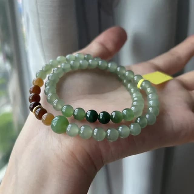 【LEESA】和田玉手串\碧玉手串\圓珠手鍊\漸變手鍊\手鍊\生日禮物\玉手鍊\保平安\驅邪納福\手環\