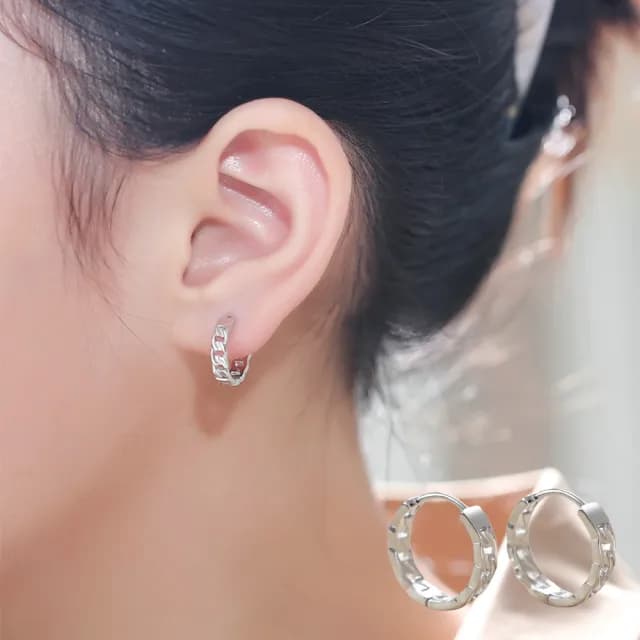 【LEEHER】雙11 情人節禮物/耳環/鏈條耳環/925/純銀耳環/耳飾/韓國飾品/ins風/個性耳環/純銀飾 