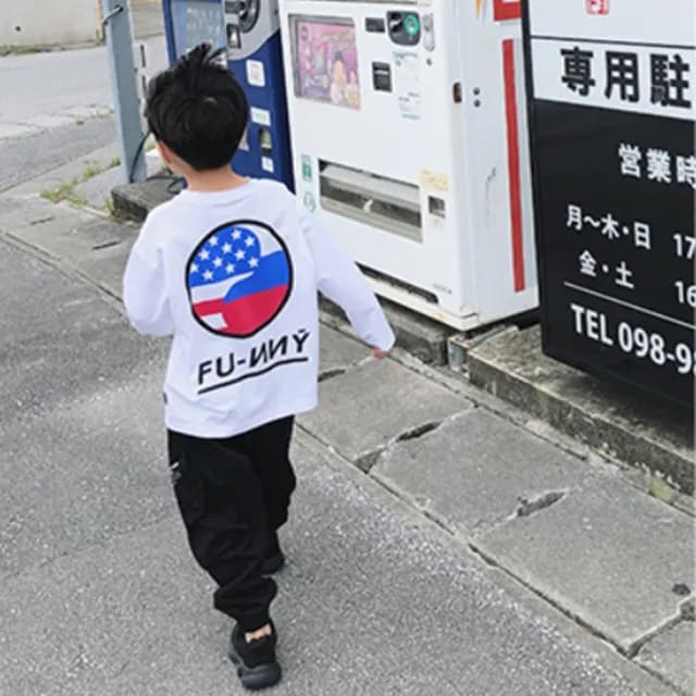 【橘魔法】側邊字母鬆緊褲頭縮口工作褲(大童 工作褲 男童 長褲 縮口褲 休閒褲 兒童 童裝)