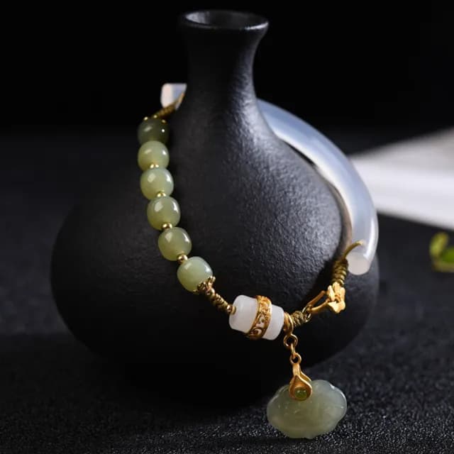 【MoonDy】雙11 手鍊 手鐲 和田玉手鍊 瑪瑙手鍊 平安鎖 吊墜手鍊 手鐲女 玉髓手鐲 禮物 保平安