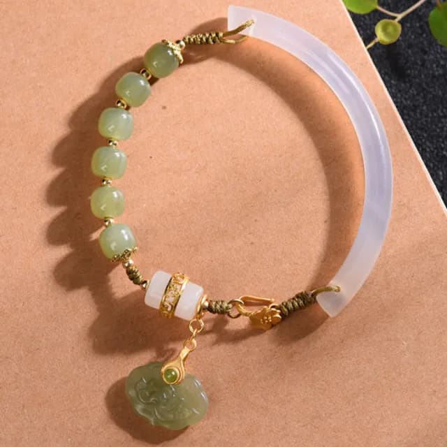 【MoonDy】手鍊 手鐲 和田玉手鍊 瑪瑙手鍊 平安鎖 吊墜手鍊 手鐲女 玉髓手鐲 禮物 保平安