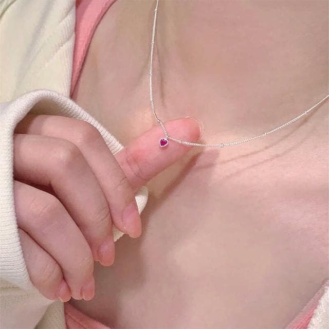 【LEEHER】純銀項鍊/小眾設計/個性項鍊/項鍊/女生飾品/精緻小禮物/送女生/吊墜/吊飾/韓國飾品/愛心項鍊/