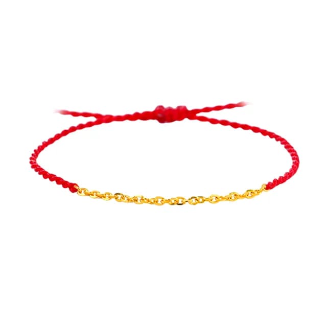 【福西珠寶】雙119999黃金手鍊 本命紅繩開運手鍊(金重0.08錢正負0.01錢)