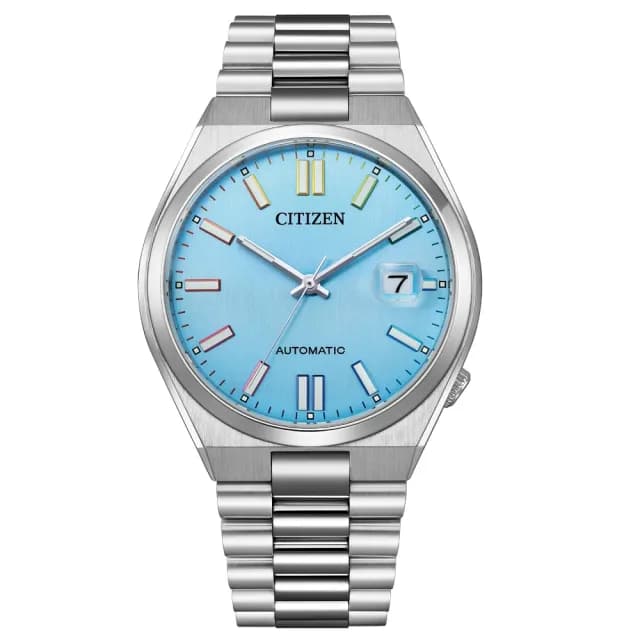 【CITIZEN 星辰】時尚撞色-淺藍面自動上鍊機械錶 推薦 禮物禮物(NJ0151-53L)
