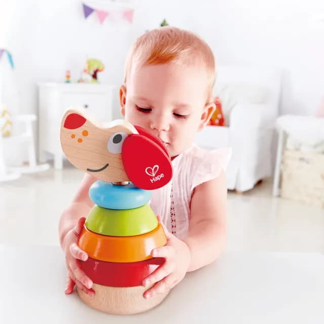 【德國Hape】佩佩有聲堆塔(木製玩具/木頭玩具/彌月禮/生日禮)