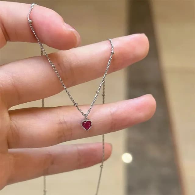 【LEESA】情人節禮物 送女生\項鍊\吊飾\鎖骨鏈\925\純銀項鍊\女生飾品\吊墜\小眾設計\個性項鍊\韓國飾品\愛