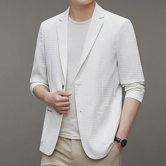 【米蘭精品】現貨秒發 西裝外套休閒西服(夏季輕薄西服純色男外套父親節禮物4色74eb2)