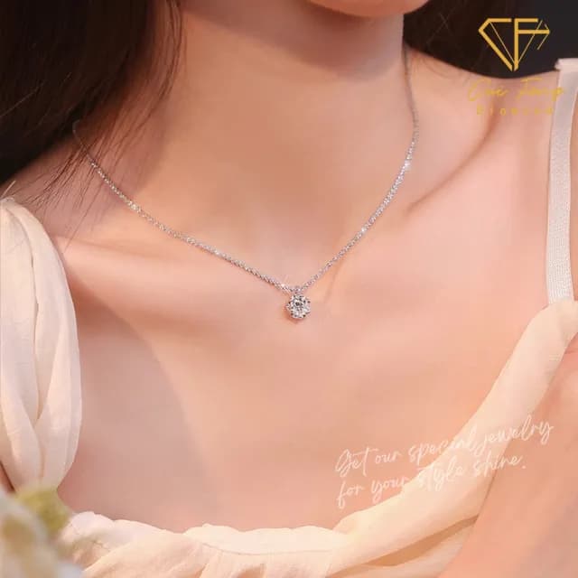 【CF鑽飾】莫桑鑽《星願》(1克拉 雙11 鑽石項鍊 聖誕 交換禮物 生日)
