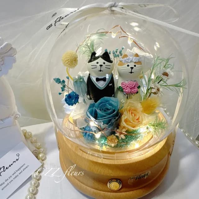 【喜滋滋】小王子玫瑰永生花藍芽音響 藍芽喇叭玻璃罩夜燈(情人節禮物/生日禮物/告白禮物/週年慶/創意禮物)