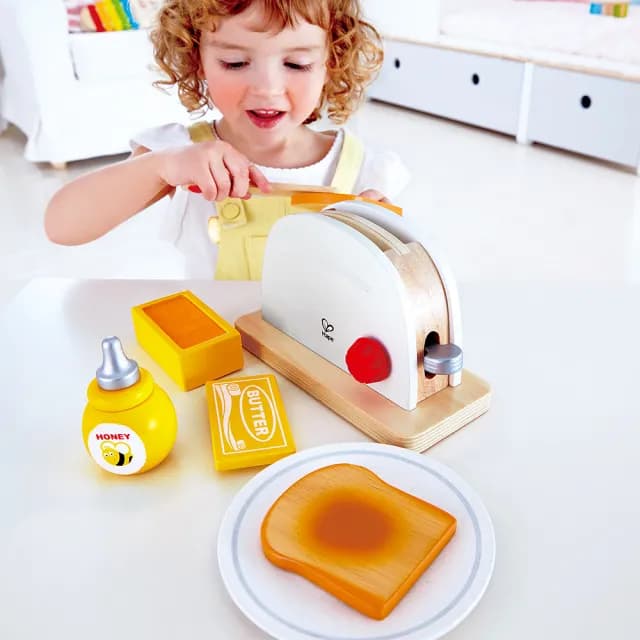 【德國Hape】烤吐司麵包機(木製玩具/木頭玩具/彌月禮/生日禮)