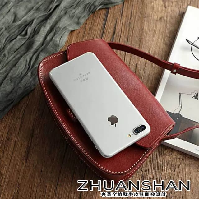 【ZHUANSHAN】情人節禮物 真皮 百搭復古植鞣牛皮馬鞍包 肩背包 側肩包(真皮包包 咖啡色／黑色／棕色／墨綠
