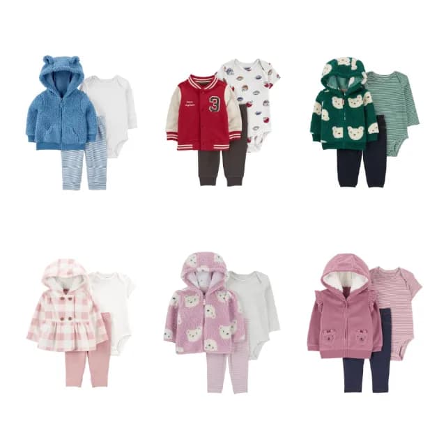 【Carter’s官方授權】精選嬰兒3件組套裝〔上衣/包屁衣/長褲〕－多款任選(原廠公司貨 童裝)