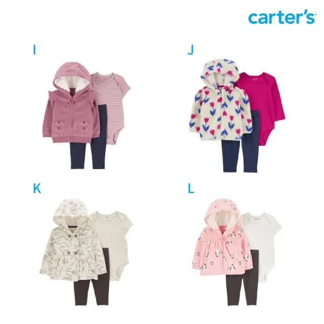 【Carter’s官方授權】精選嬰兒3件組套裝〔上衣/包屁衣/長褲〕－多款任選(原廠公司貨 童裝)