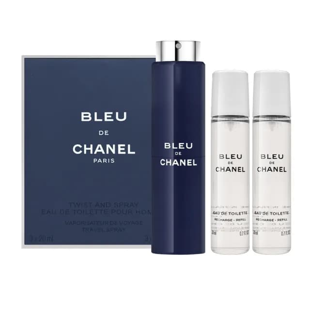 【CHANEL 香奈兒】BLEU 藍色男性隨身淡香水 20ml*3入(國際航空版)