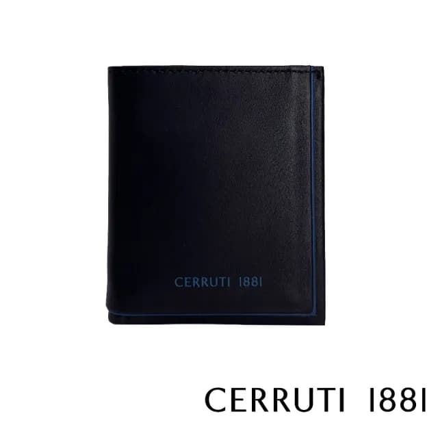 【Cerruti 1881】限量2折 頂級小牛皮6卡皮夾 5427M 全新專櫃展示品(七夕情人節禮物 送禮 男夾)