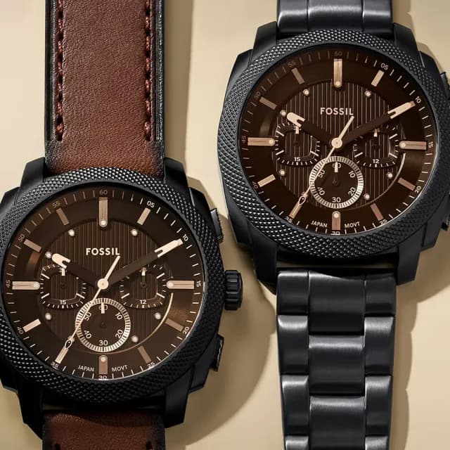 【FOSSIL】Machine 簡約工業風三眼計時手錶-44mm 禮物 送禮 推薦(FS6097)