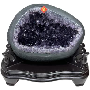 【恬芯晶品】HD3精選烏拉圭紫晶洞3.1KG錢袋子(圓洞聚財招財貴人開運風水帝王紫水晶新居禮物補財庫聖誕節)