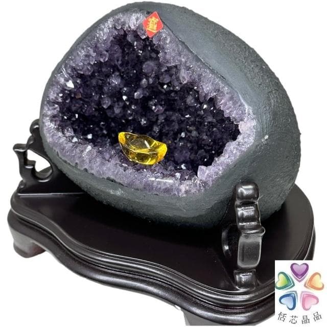 【恬芯晶品】HD3精選烏拉圭紫晶洞3.1KG錢袋子(圓洞聚財招財貴人開運風水帝王紫水晶新居禮物補財庫聖誕節)