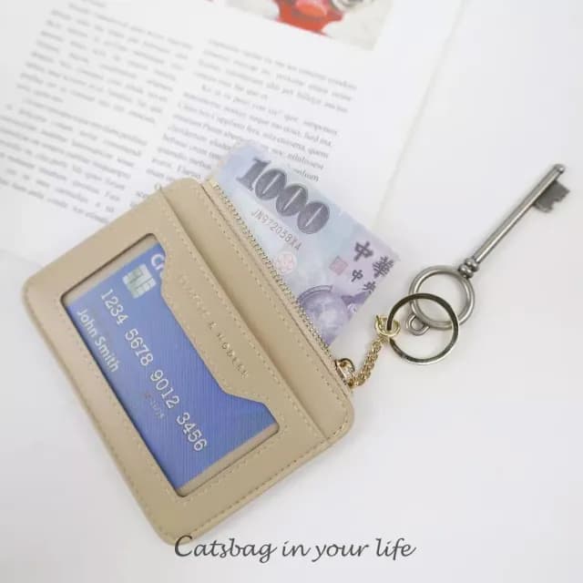 【Catsbag】情人節禮物 輕巧卡片型零錢鑰匙包 鑰匙圈 零錢包 錢包 女生短夾 498
