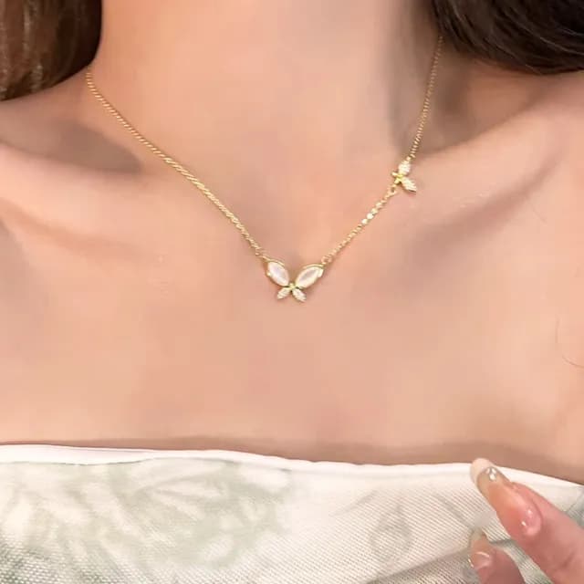 【KT DADA】情人節禮物 蝴蝶吊墜 女生項鍊 純銀項鍊 韓國項鍊 生日禮物 通體純銀 小眾設計 ins風 鎖骨鍊 飾
