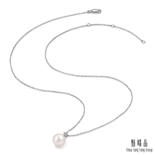 【點睛品】La Pelle 日本Akoya珍珠 18K金鑽石項鍊