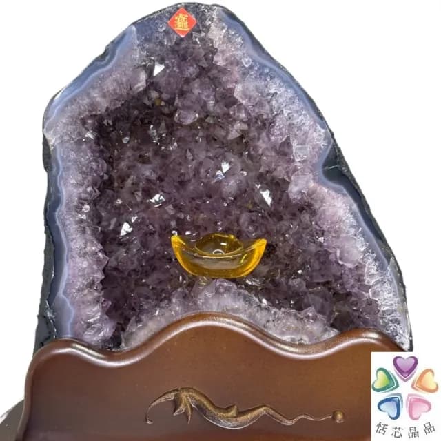 【恬芯晶品】J23精選巴西紫水晶洞新居財位擺設(紫鈦晶晶洞開運招財招貴人開業財位新春禮物)
