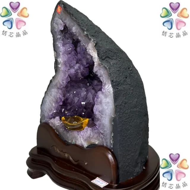 【恬芯晶品】J8精選巴西紫水晶洞新居財位擺設(紫鈦晶晶洞開運招財招貴人開業財位新春禮物)