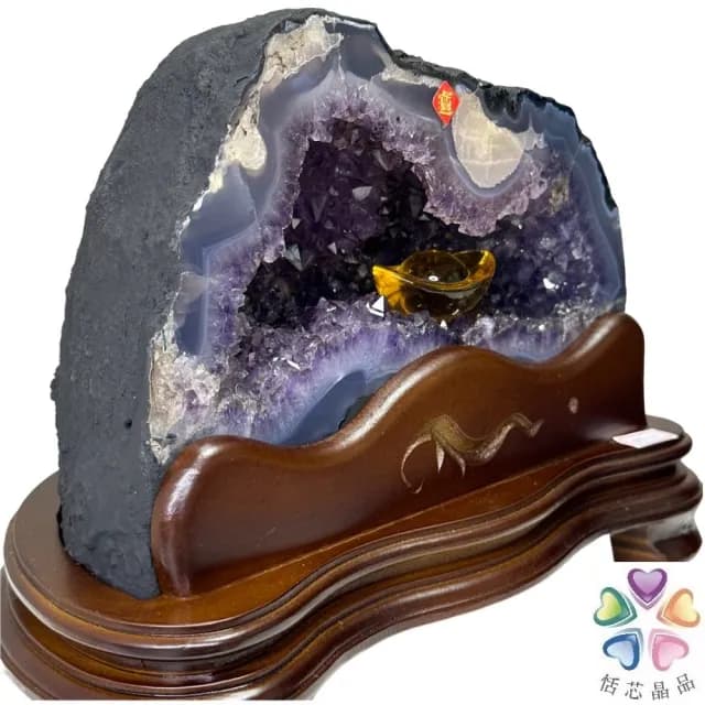 【恬芯晶品】J19精選巴西紫水晶洞新居財位擺設(紫鈦晶晶洞開運招財招貴人開業財位新春禮物)
