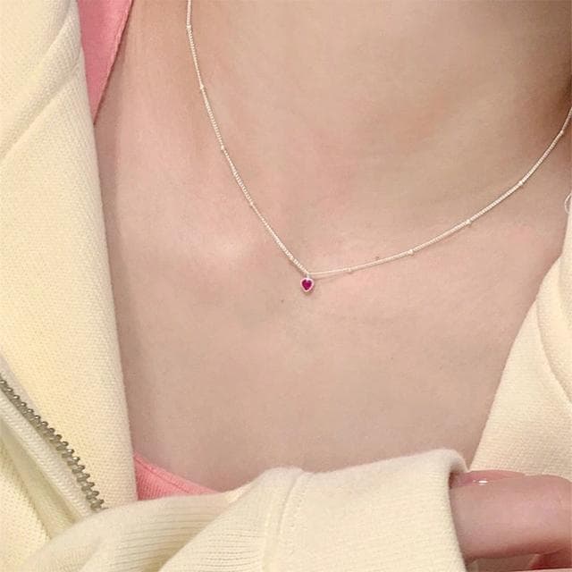 【KT DADA】韓國飾品 愛心項鍊 精緻小禮物 送女生 項鍊 女生飾品 吊墜 吊飾 鎖骨鏈 925 純銀項鍊 小眾設計