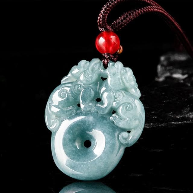 【MoonDy】繩項鍊 玉項鍊 招財項鍊 平安扣項鍊 吊墜 保平安 平安扣 翡翠項鍊 貔貅項鍊 避邪項鍊 禮物