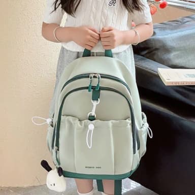 【LEEHER】兒童後背包/尼龍後背包/束口袋背包/小後背包/包包/上課包/奶茶色包包/可愛包包/禮物/