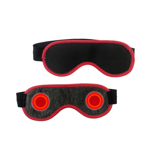 【Qi Mei 齊美】竹炭+鍺+稀土磁石能量健康眼罩-紅邊(磁力貼 磁力項圈 按摩 父親節禮物)