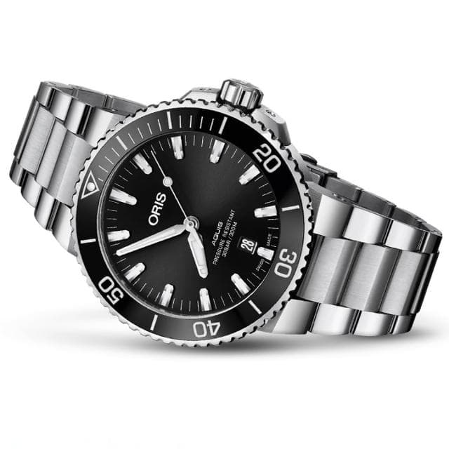 【ORIS 豪利時】Aquis 時間之海系列 潛水機械腕錶 母親節 禮物 推薦(0173377304134-0782405PEB)