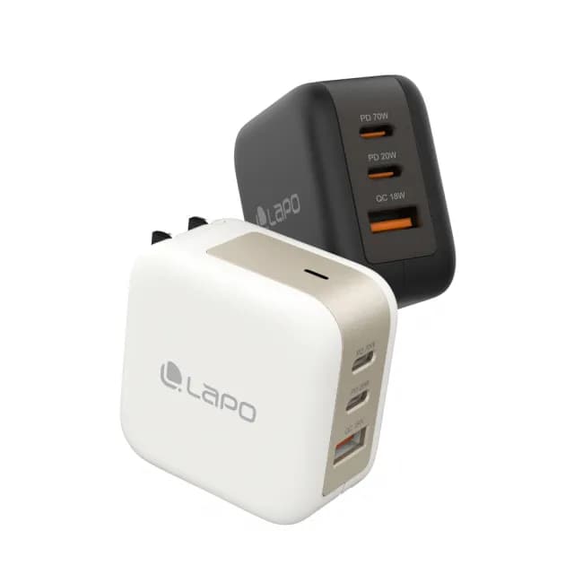 【LaPO】GaN 70W氮化鎵3口極速充電器(高效能、輕量化)