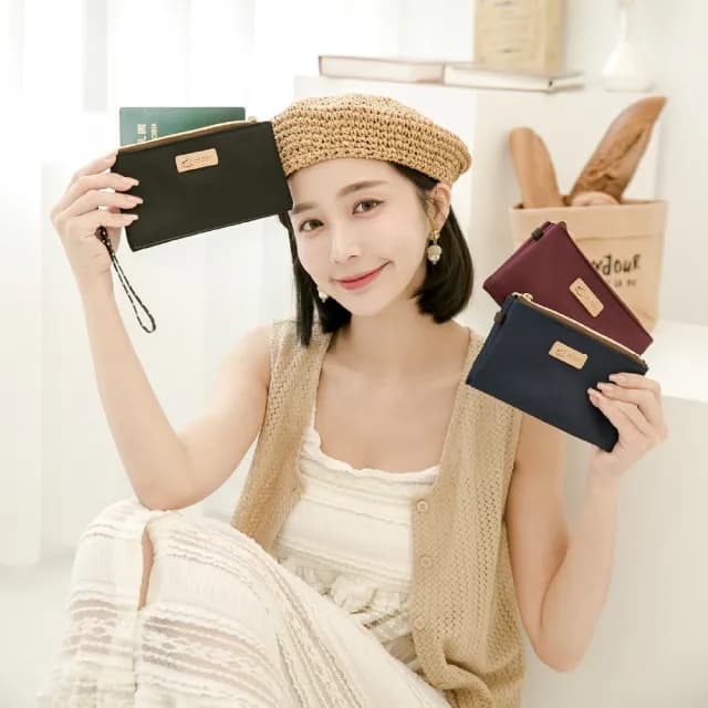【uma hana】雙11 單色C大調超實用手掛式三層收納防水包三層小收納-2入組(零錢包/票卡包/護照包