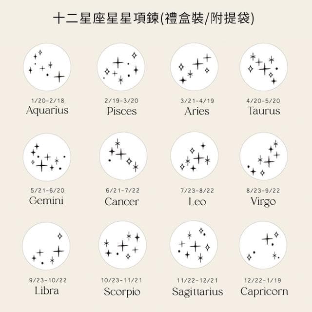 【CReAM】雷射雕刻十二星座925純銀圓片13mm項鍊(生日 禮物 送禮 禮盒)
