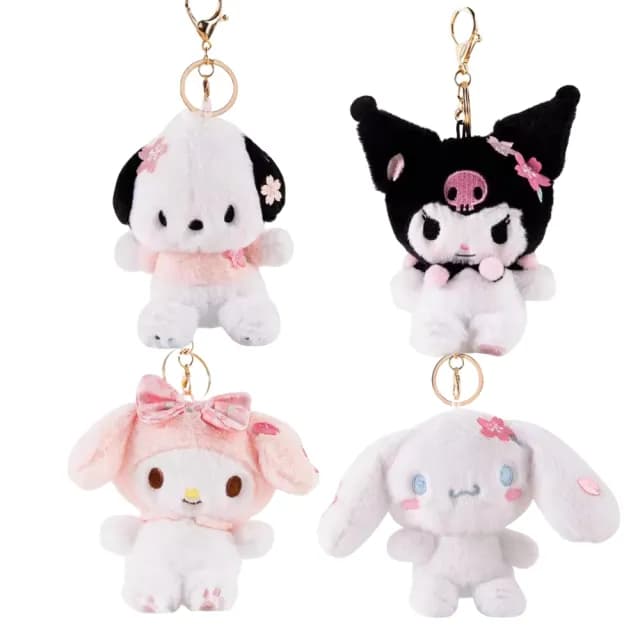 【SANRIO 三麗鷗】春櫻花大耳狗酷洛米美樂帕恰玩偶娃娃吊飾鑰匙圈毛絨包包吊飾(生日禮物兒童女