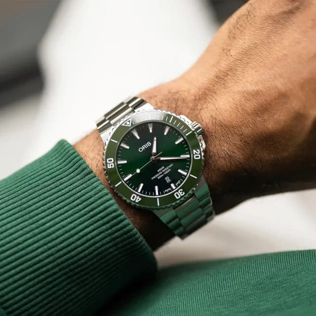【ORIS 豪利時】Aquis 時間之海系列 潛水機械腕錶 父親節 禮物 送禮 推薦(0173377894157-0782304PEB)