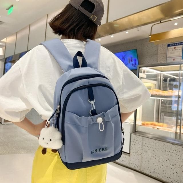 【LEESA】尼龍後背包\可愛背包\小背包\後背包\小包包\兒童背包\ins小物\可愛百搭\生日禮物\束口袋背包