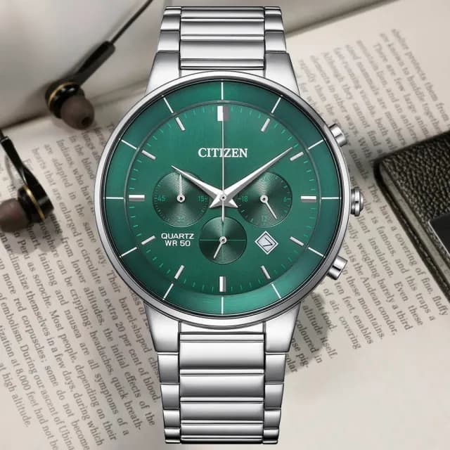 【CITIZEN 星辰】Chronograph系列 型男必備 三眼計時腕錶 七夕 情人節 送禮 推薦(AN8220-52X)
