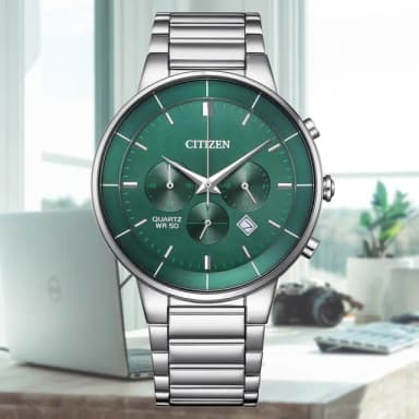 【CITIZEN 星辰】Chronograph 碼錶計時 三眼 時尚男錶 送禮 禮物推薦(AN8220-52X)