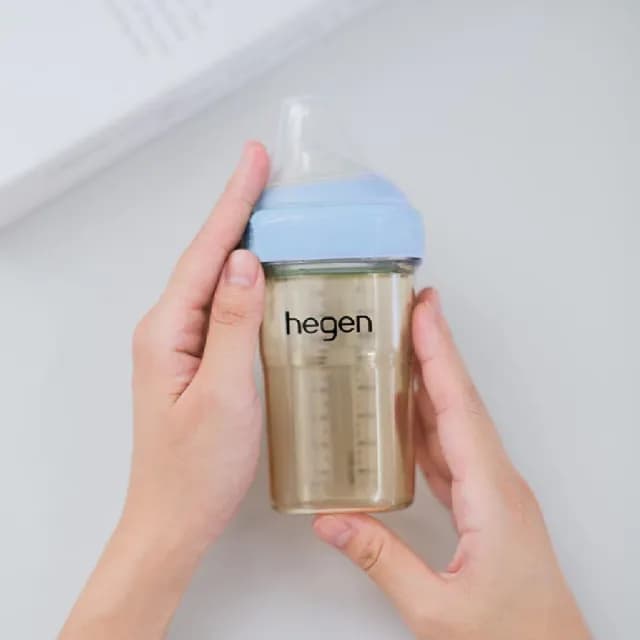 【hegen 總代理】PCTO™ 金色奇蹟PPSU多功能方圓型寬口奶瓶 240ml 雙瓶組(嫣粉/沁藍/漾紫)