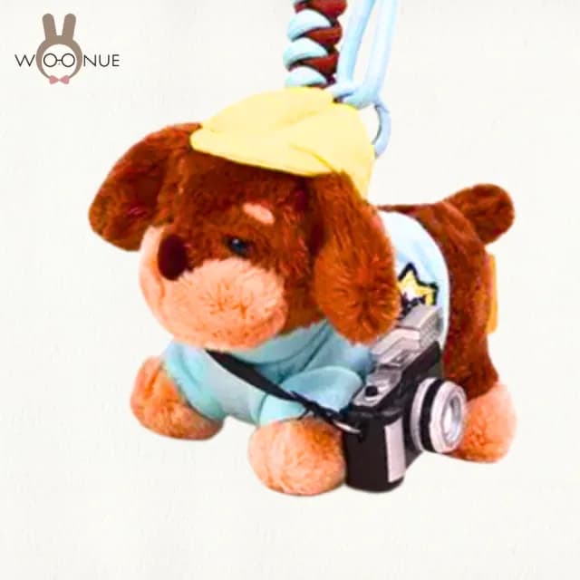 【WOONUE】臘腸狗玩偶吊飾耳機包零錢包包吊飾鑰匙圈臘腸犬狗吊飾(送禮情人節禮物生日孫女兒男友