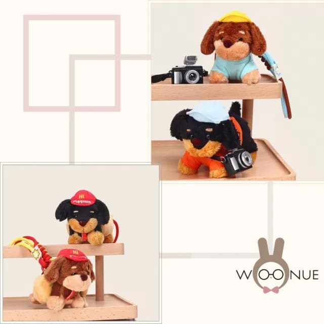 【WOONUE】臘腸狗玩偶吊飾耳機包零錢包包吊飾鑰匙圈臘腸犬狗吊飾(送禮情人節禮物生日孫女兒男友